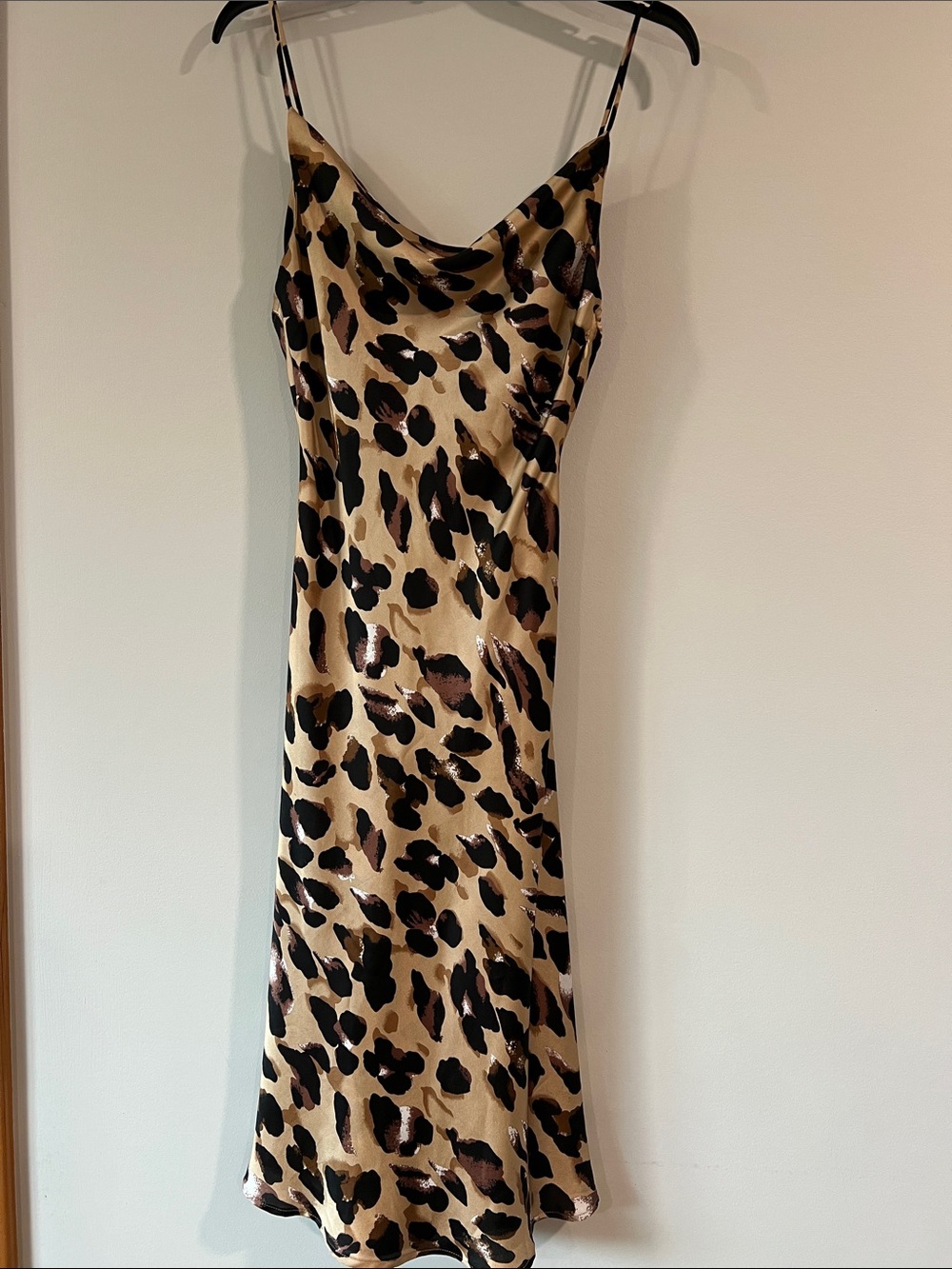 Cotton Candy LA - small, Leopard Print Slip Dress, Tan, Brown and Black